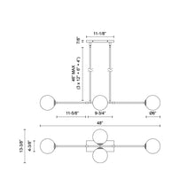 Load image into Gallery viewer, Cassia Linear Pendant Light - line drawing.
