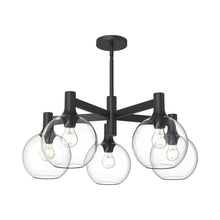 Load image into Gallery viewer, Castilla Chandelier in Matte Black/Clear Glass (5-Light).
