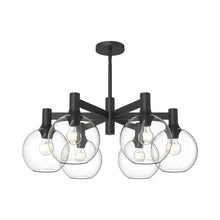 Load image into Gallery viewer, Castilla Chandelier in Matte Black/Clear Glass (6-Light).
