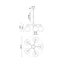 Load image into Gallery viewer, Castilla Chandelier - line drawing.
