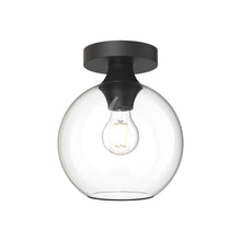 Load image into Gallery viewer, Castilla Flush Mount Ceiling Light in Matte Black/Clear Glass (Small).
