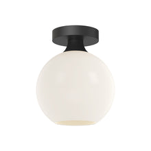 Load image into Gallery viewer, Castilla Flush Mount Ceiling Light in Matte Black/Opal Matte Glass (Small).
