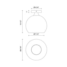 Load image into Gallery viewer, Castilla Flush Mount Ceiling Light - line drawing.
