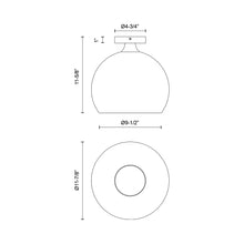 Load image into Gallery viewer, Castilla Flush Mount Ceiling Light - line drawing.
