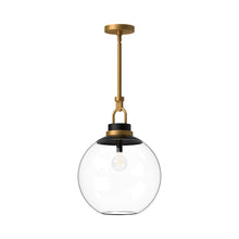 Load image into Gallery viewer, Copperfield Pendant Light in Aged Gold/Clear Glass (Large).

