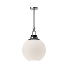 Load image into Gallery viewer, Copperfield Pendant Light in Chrome/Opal Matte Glass (Large).
