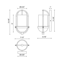 Load image into Gallery viewer, Cyrus Bath Wall Light - line drawing
