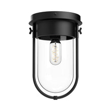 Load image into Gallery viewer, Cyrus Flush Mount Ceiling Light in Matte Black.
