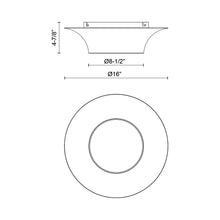 Load image into Gallery viewer, Emiko Flush Mount Ceiling Light - line drawing.
