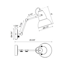 Load image into Gallery viewer, Felix Adjustable Wall Light - line drawing.
