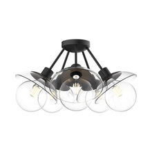 Load image into Gallery viewer, Francesca Semi Flush Mount Ceiling Light in Matte Black (19.75-Inch).
