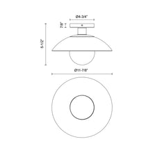 Load image into Gallery viewer, Francesca Semi Flush Mount Ceiling Light - line drawing.
