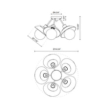Load image into Gallery viewer, Francesca Semi Flush Mount Ceiling Light - line drawing.
