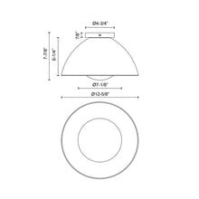Load image into Gallery viewer, Haven Flush Mount Ceiling Light - line drawing.
