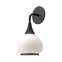 Load image into Gallery viewer, Hazel Bath Wall Light in Matte Black/Opal Matte Glass.
