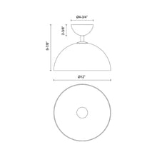 Load image into Gallery viewer, Jude Semi Flush Mount Ceiling Light - line drawing.
