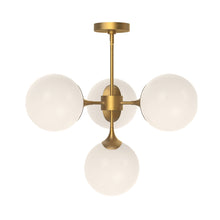Load image into Gallery viewer, Nouveau Chandelier in Aged Gold (4-Light).
