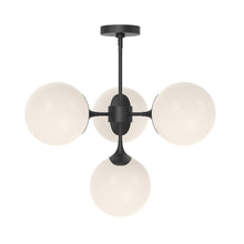 Load image into Gallery viewer, Nouveau Chandelier in Matte Black (4-Light).

