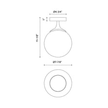 Load image into Gallery viewer, Nouveau Flush Mount Ceiling Light - line drawing.

