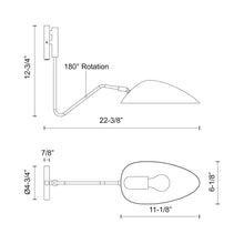 Load image into Gallery viewer, Oscar Adjustable Wall Light - line drawing.
