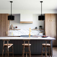 Load image into Gallery viewer, Plisse Rod Pendant Light in kitchen.
