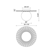 Load image into Gallery viewer, Plume Flush Mount Ceiling Light - line drawing.
