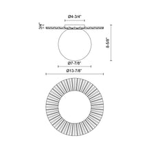 Load image into Gallery viewer, Plume Flush Mount Ceiling Light - line drawing.
