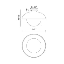 Load image into Gallery viewer, Rubio Flush Mount Ceiling Light - line drawing.
