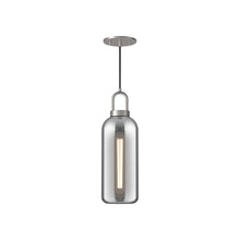 Load image into Gallery viewer, Soji Pendant Light in Brushed Nickel/Smoked Solid Glass (Small).

