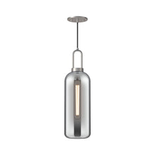 Load image into Gallery viewer, Soji Pendant Light in Brushed Nickel/Smoked Solid Glass (Large).
