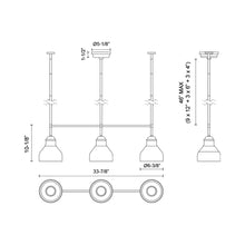 Load image into Gallery viewer, Westlake Linear Pendant Light - line drawing.
