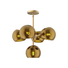 Load image into Gallery viewer, Willow Chandelier in Brushed Gold/Copper Glass (5-Light).
