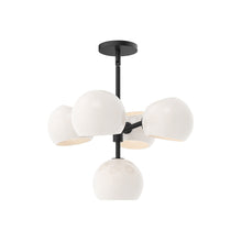 Load image into Gallery viewer, Willow Chandelier in Matte Black/Opal Matte Glass (5-Light).
