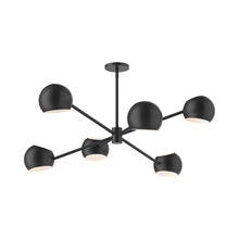 Load image into Gallery viewer, Willow Chandelier in Matte Black/Steel (6-Light).
