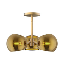 Load image into Gallery viewer, Willow Pendant Light in Brushed Gold/Copper Glass.
