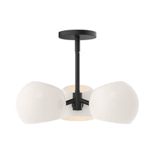 Load image into Gallery viewer, Willow Pendant Light in Matte Black/Opal Matte Glass.

