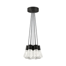 Load image into Gallery viewer, Alva 7-Light LED Pendant Light in Black.
