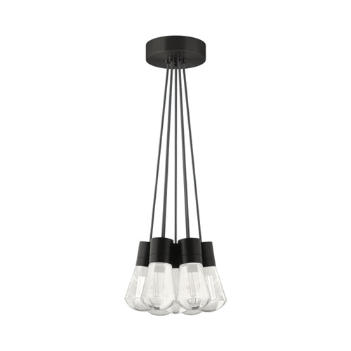 Alva 7-Light LED Pendant Light in Black.
