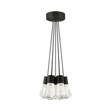 Load image into Gallery viewer, Alva 7-Light LED Pendant Light in Black/Black.
