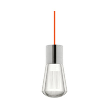 Load image into Gallery viewer, Alva LED Pendant Light in Orange/Satin Nickel.
