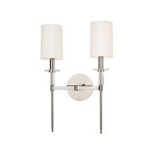 Load image into Gallery viewer, Amherst Wall Light in 2-Light/Polished Nickel.
