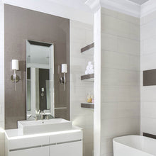 Load image into Gallery viewer, Amherst Wall Light in bathroom.

