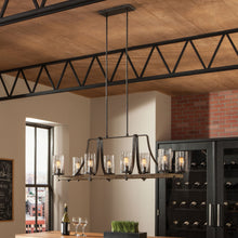 Load image into Gallery viewer, Angelo Linear Pendant Light in dining room.
