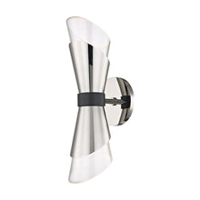 Load image into Gallery viewer, Angie Wall Light in Polished Nickel / Black/2-Light.
