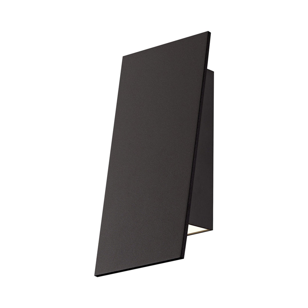 Angled Plane LED Outdoor Wall Light in Small/Textured Bronze/Downlight.