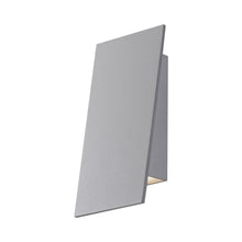Load image into Gallery viewer, Angled Plane LED Outdoor Wall Light in Small/Textured Gray/Downlight.
