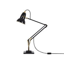 Load image into Gallery viewer, Original 1227 Desk Lamp in Gloss Jet Black/Brass (Medium/Standard Desk Base).
