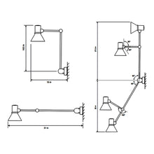 Load image into Gallery viewer, Type 80 W3 Wall Light - line drawing.
