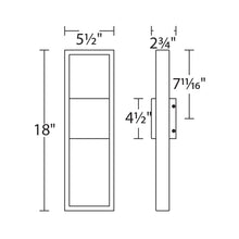 Load image into Gallery viewer, Archetype Outdoor LED Wall Light - line drawing.
