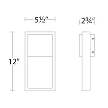 Load image into Gallery viewer, Archetype Outdoor LED Wall Light - line drawing.
